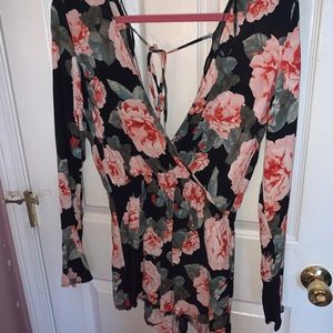 Floral romper worn twice